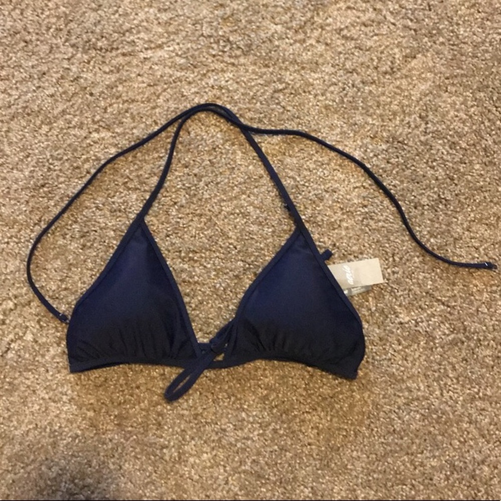 Navy Blue Triangle Bikini Top